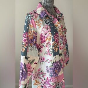 Her Destiny Floral Print Long Sleeve Button-Down Shirt Dress